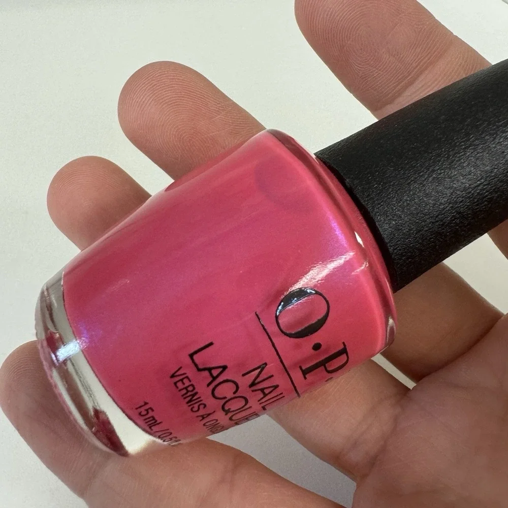 Opi Nail Lacquer Polish NL N36 Hotter Than You Pink Neon Pink Full Size .5 Oz